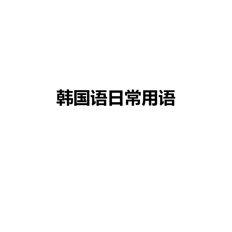 韩国语日常用语 复习备考资料 PDF电子版