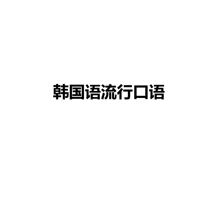韩国语流行口语 复习备考资料 PDF电子版